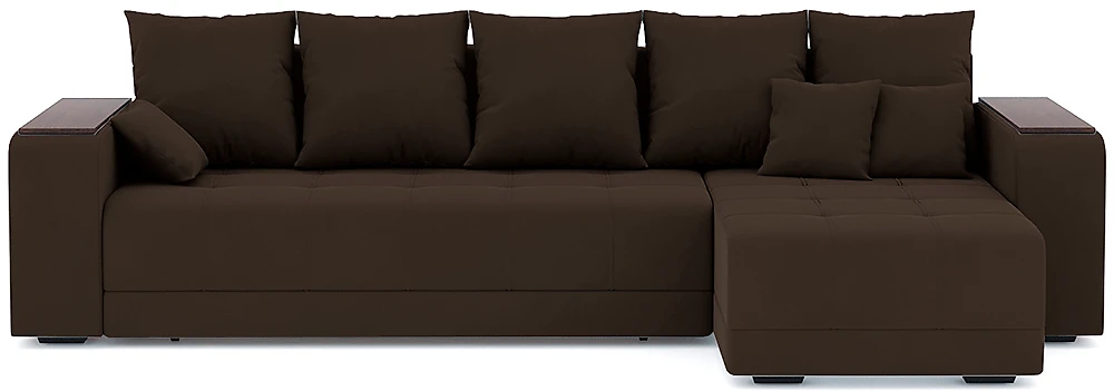 Угловой диван с большим спальным местом Дубай Плюш Дизайн-3