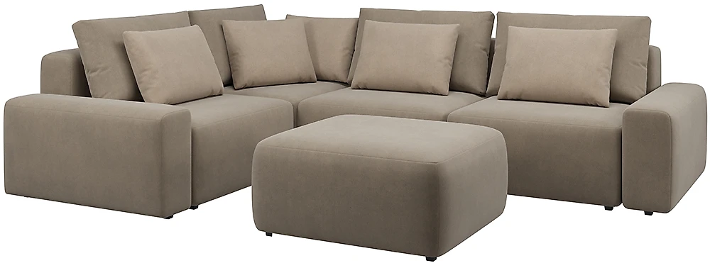 Угловой диван с левым углом Гунер-1 Плюш Купер нераскладной