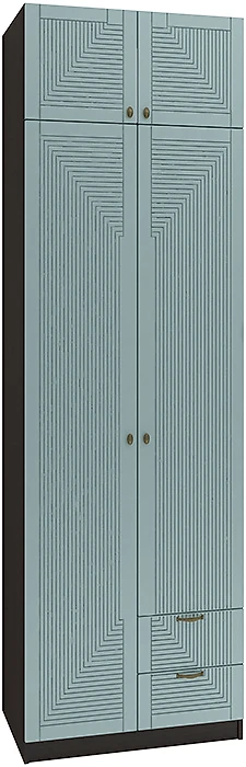 Синий распашной шкаф Фараон Д-9 Дизайн-3