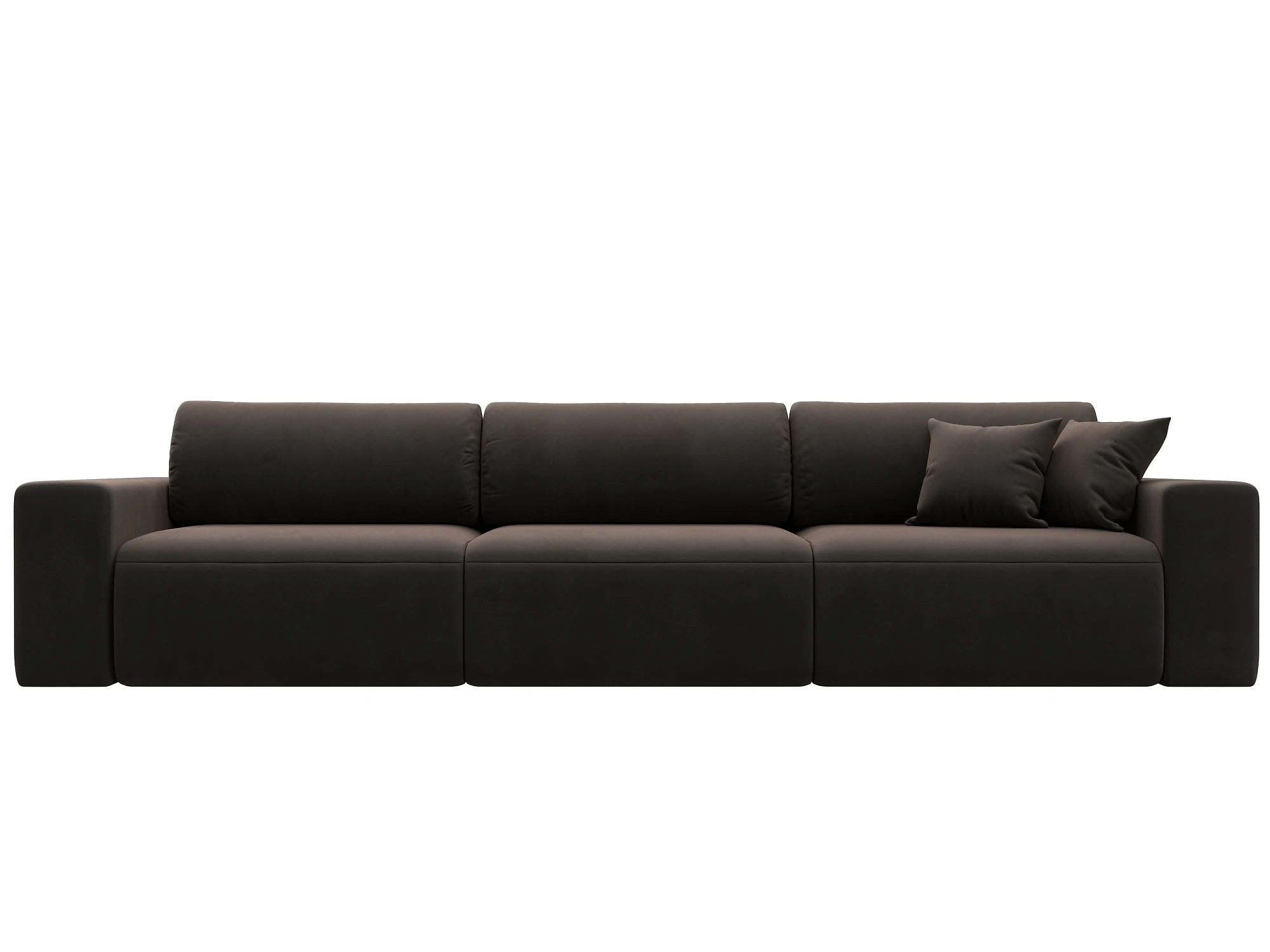 Коричневый диван Лига-036 Классик Лонг Плюш Дизайн 5