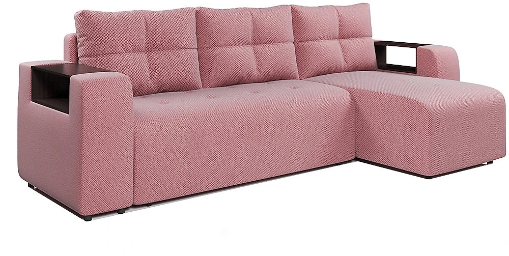 Угловой диван с ящиком для белья Дуглас Пинк