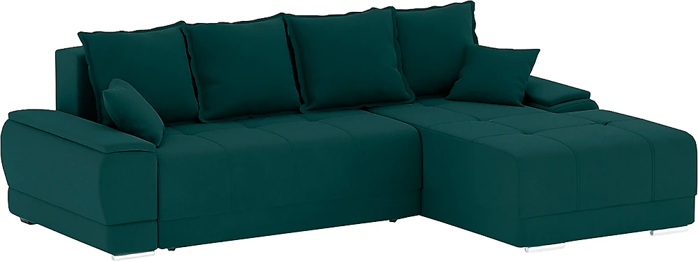 Угловой диван с левым углом Nordviks Мини (Модерн) Плюш Изумруд