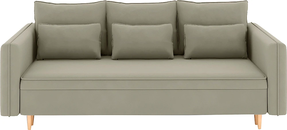 Прямой диван серого цвета Рон Плюш Дизайн-11