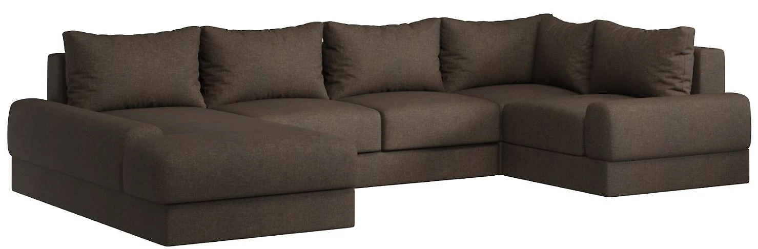 Каштановый угловой диван Ариети-П Дизайн 1