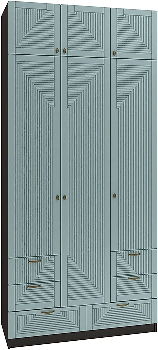 Синий распашной шкаф Фараон Т-20 Дизайн-3