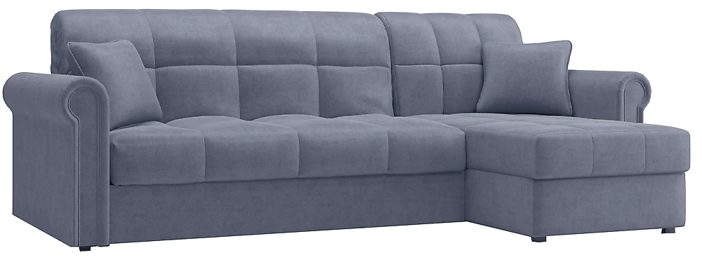 Угловой диван для ежедневного сна Палермо Плюш Грей