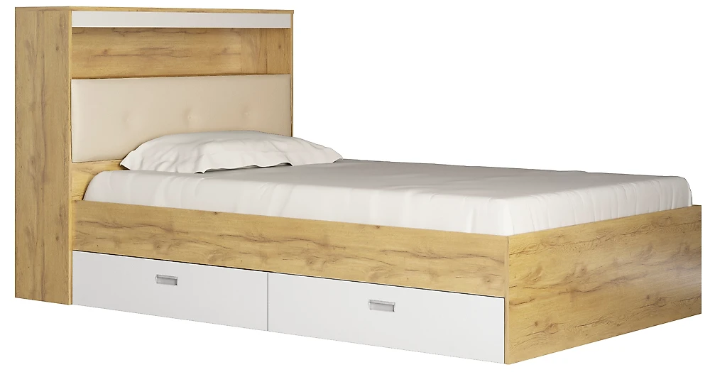 Двуспальная кровать эконом Виктория-3-120 Дизайн-1