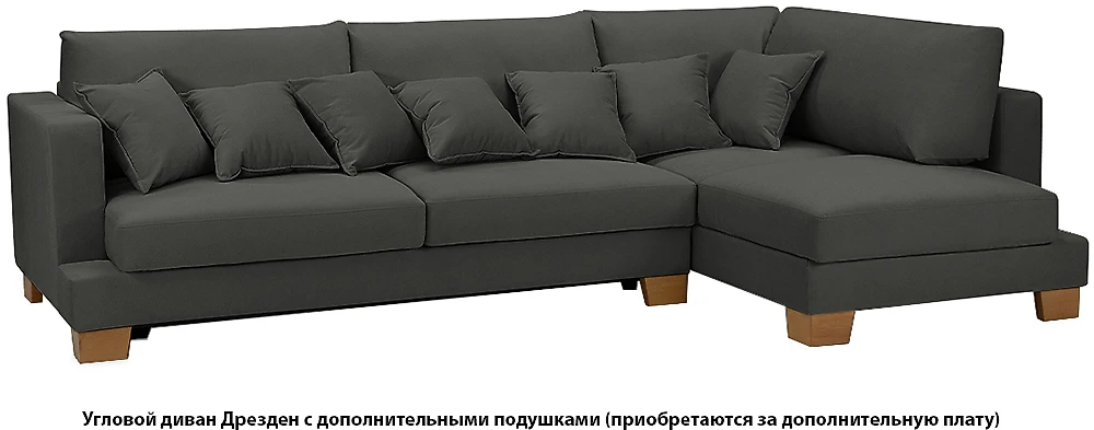 Угловой диван черно-белый Дрезден Макси Дизайн 2