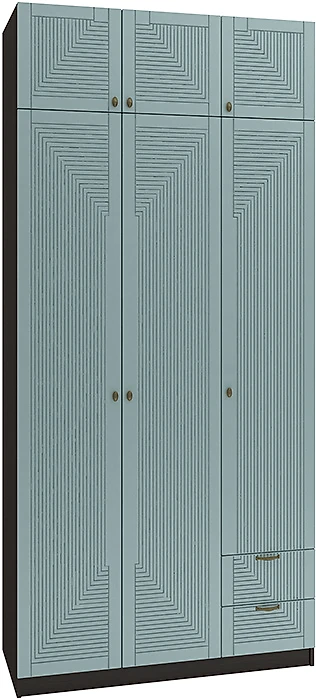 Синий распашной шкаф Фараон Т-16 Дизайн-3