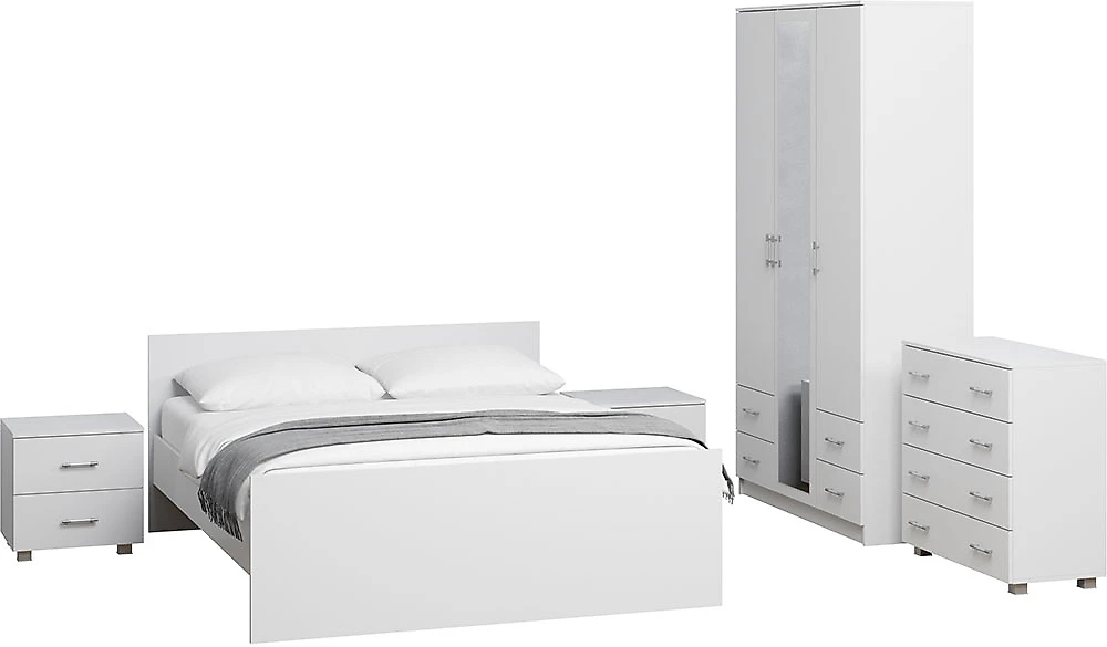 Современный спальный гарнитур Милена-3 Белый