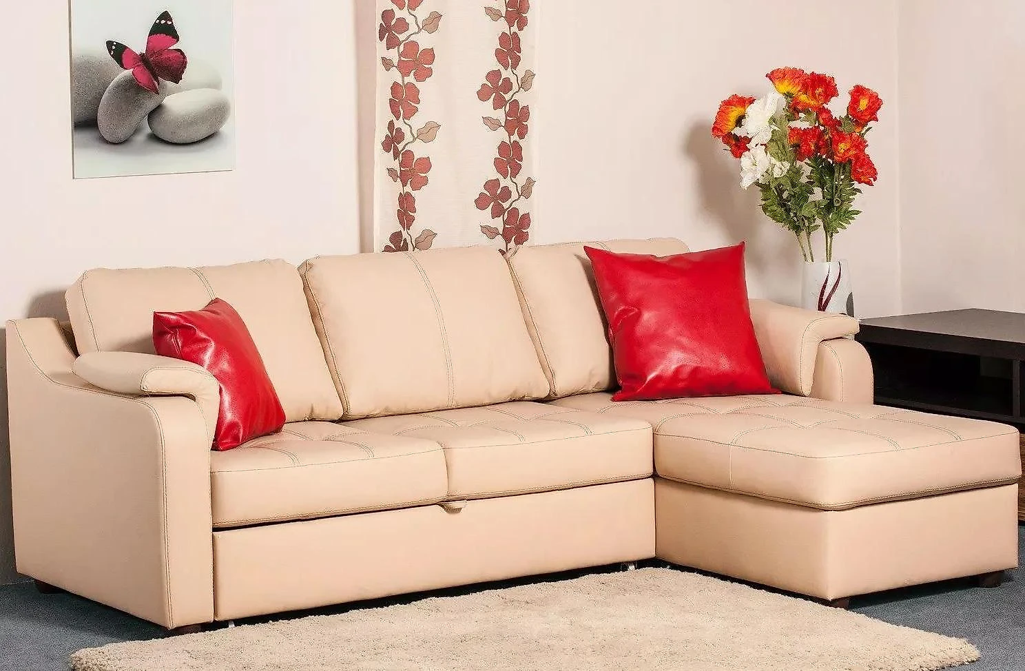 Г-образный диван Берета Дизайн 2 кожаный