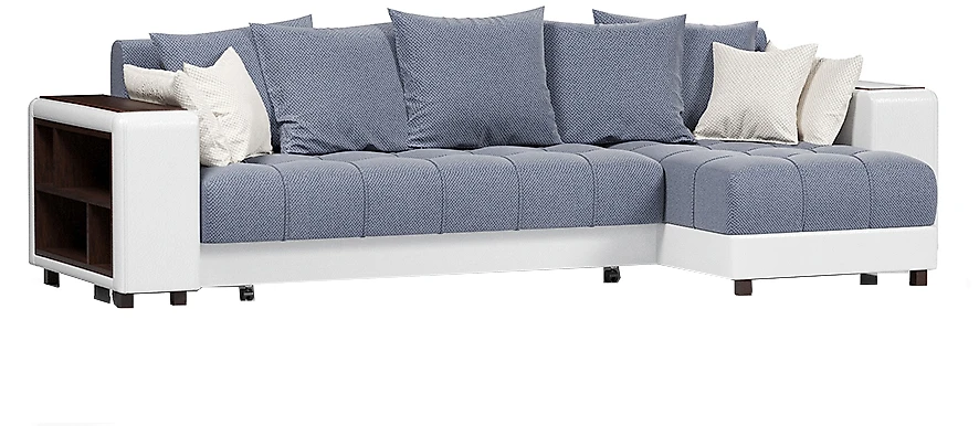 Угловой диван с независимым пружинным блоком Дубай Блю