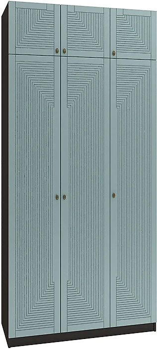 Синий распашной шкаф Фараон Т-10 Дизайн-3
