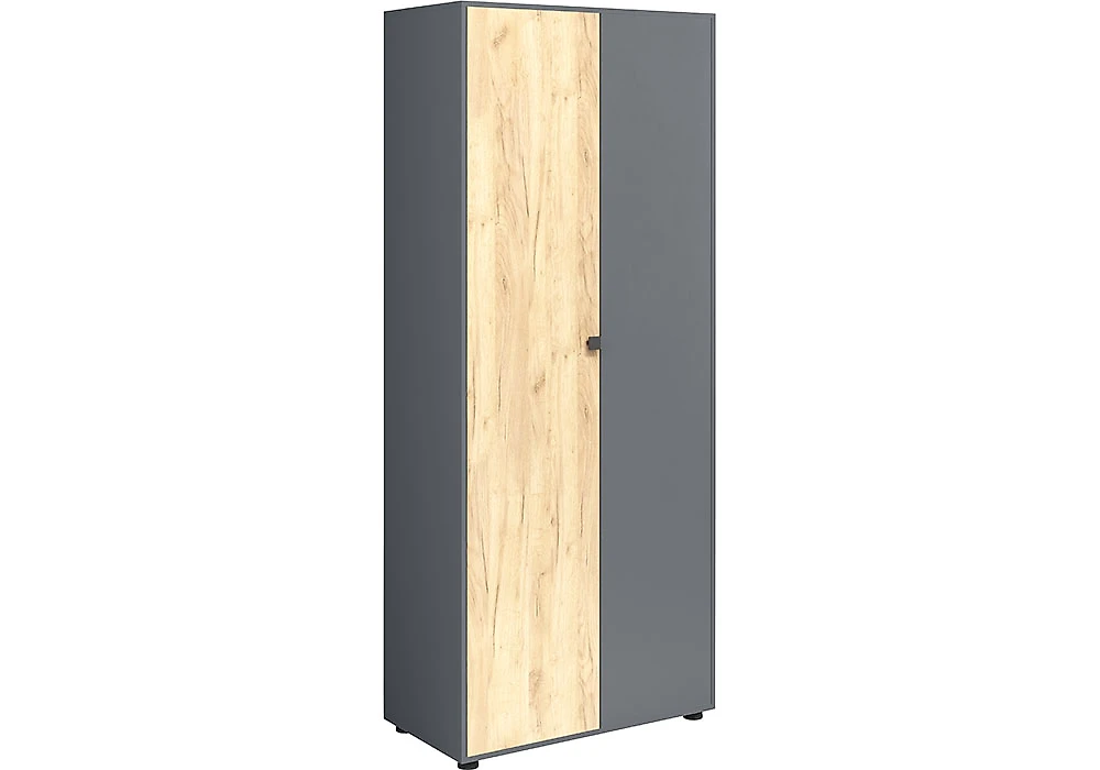 Высокий распашной шкаф МЛ-9 Дуб / Серый Графит