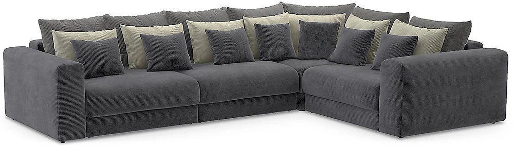 Угловой диван с канапе Манхеттен-2 Люкс Плюш Графит
