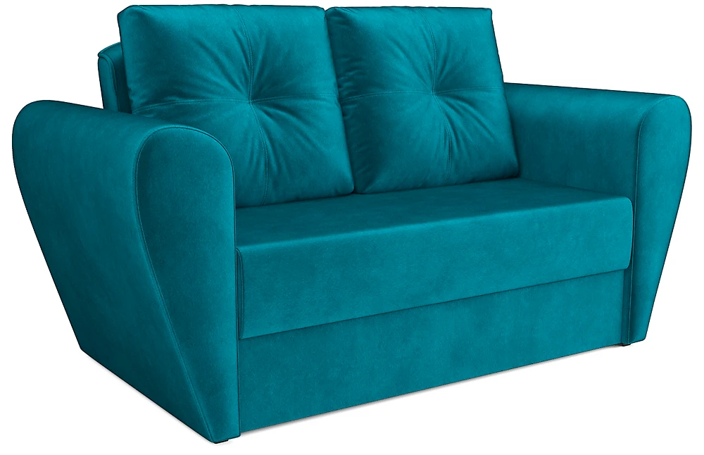 Выкатной диван с ящиком для белья Квартет Бархат Сине-Зеленый