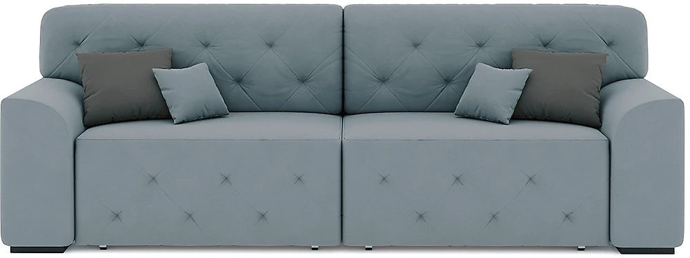 Прямой диван серого цвета Вегас Плюш Дизайн-8