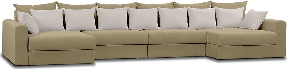 Угловой диван с независимым пружинным блоком Модена-8 Плюш Крем