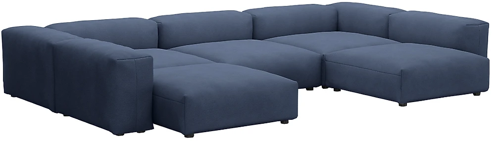  угловой диван с оттоманкой Фиджи-П Блу
