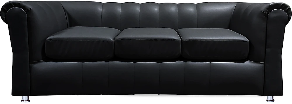 Кожаный диван Лофт Брайтон-3 (Честер-3) Блэк