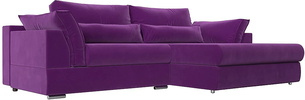 Угловой диван фиолетовый Пекин Вельвет Фиолет