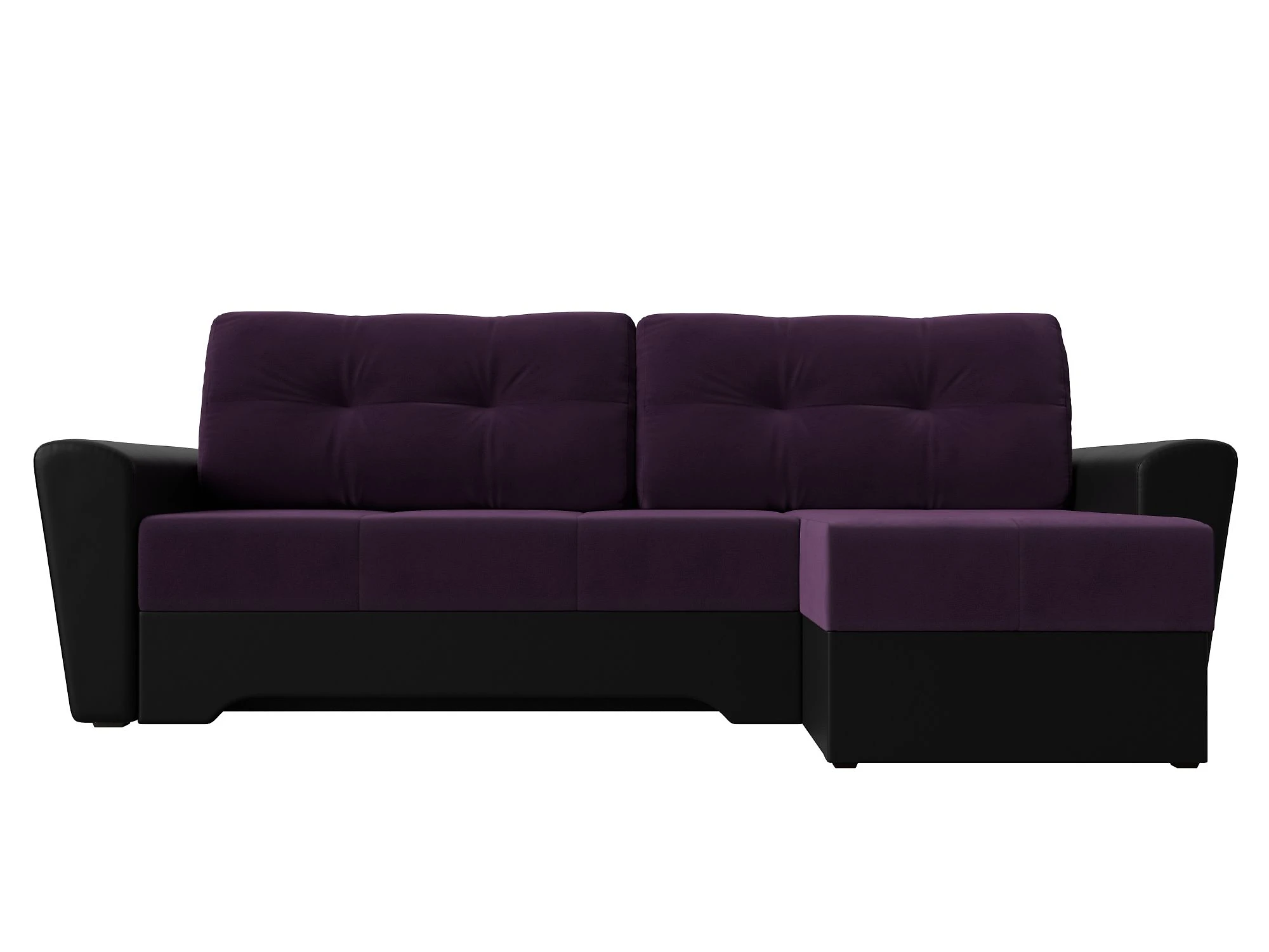 Чёрный угловой диван Амстердам Плюш Дизайн 15