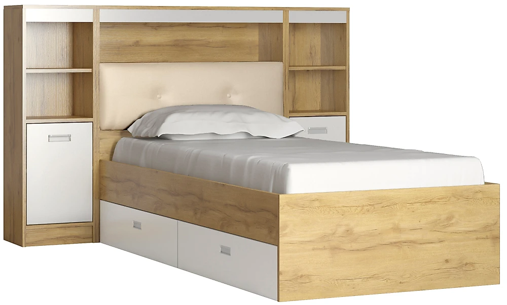 Кровать односпальная 90х200 см Виктория-5-90 Дизайн-1