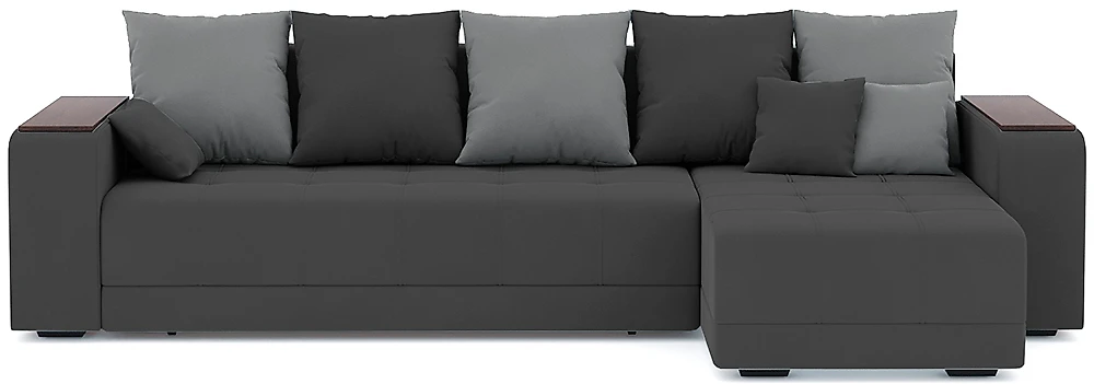 Серый угловой диван Дубай Плюш Дизайн-5