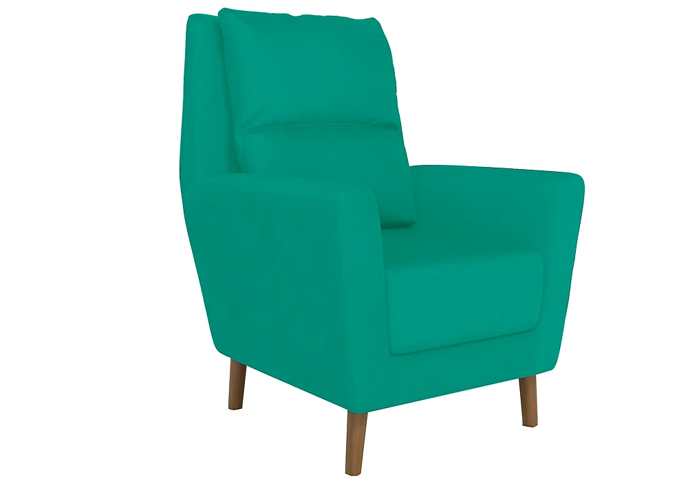 Зелёное кресло Йорк Плюш Бирюза