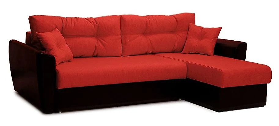 Угловой диван с подушками Амстердам Руби Блэк