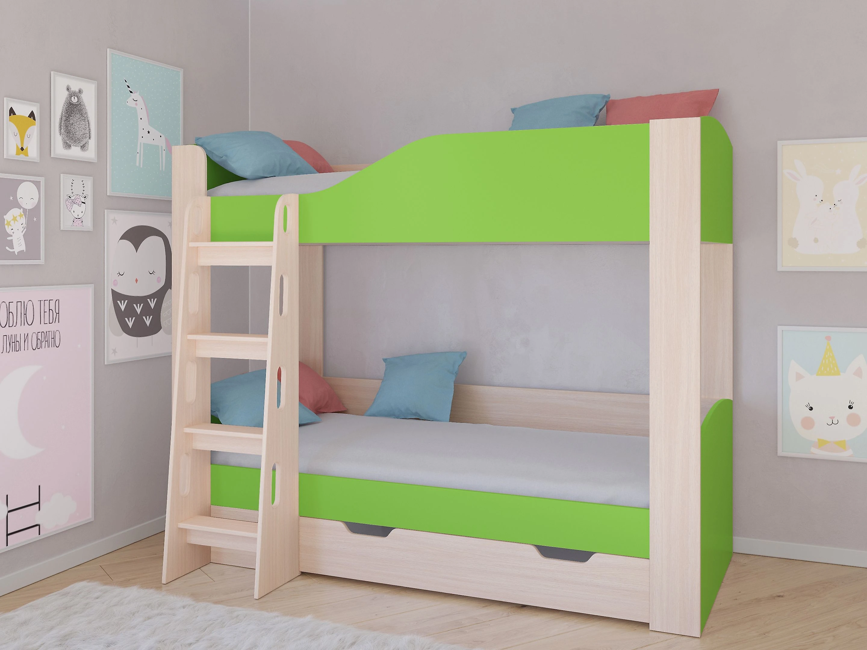 кровать для детской Астра-2 Салатовый