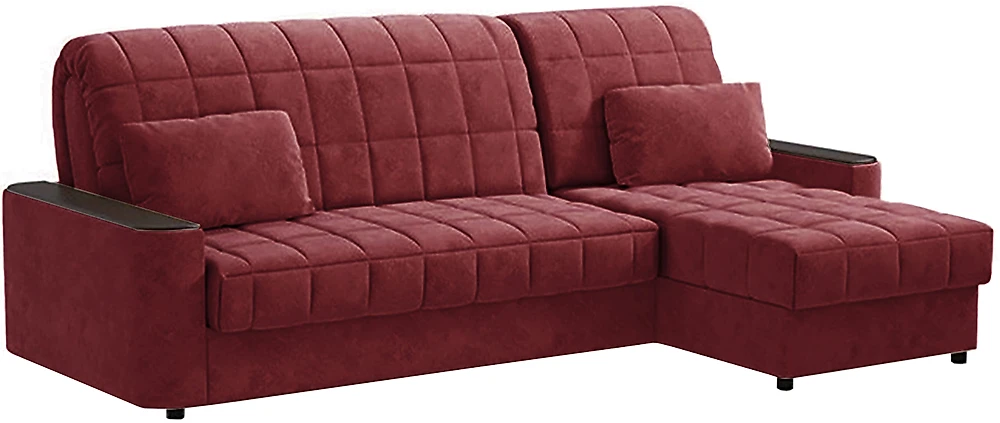 угловой диван с металлическим каркасом Даллас Плюш Бордо