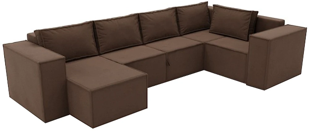 Модульный диван с оттоманкой  Лофт П-образный Браун
