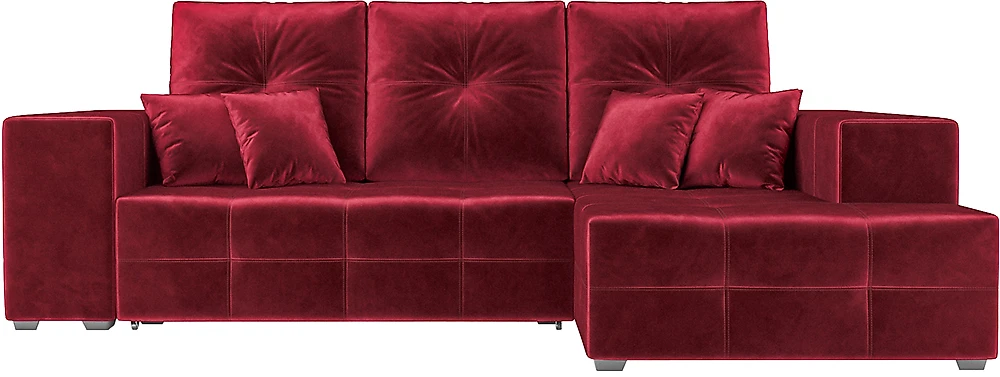 Угловой диван с большим спальным местом Монреаль Бархат Ред