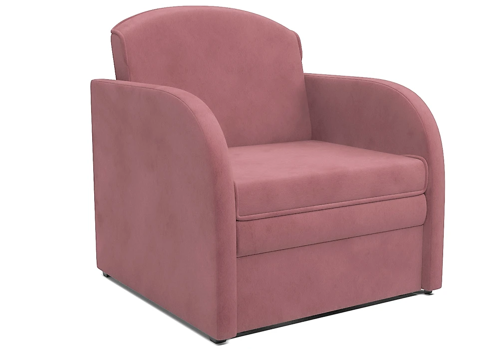 Розовое кресло Малютка Велюр Пудра