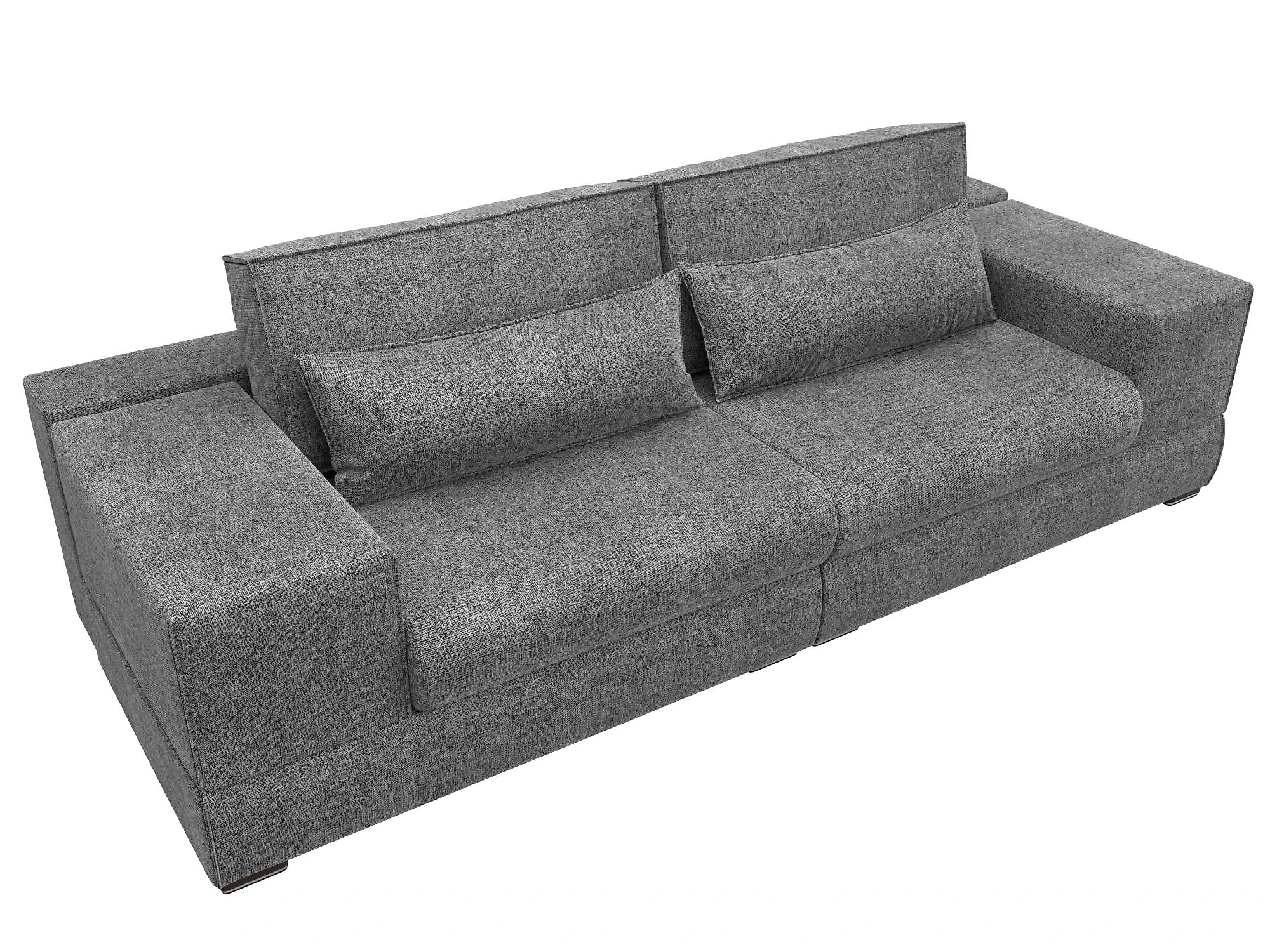 Прямой диван серого цвета Лига-037 Кантри Дизайн 1