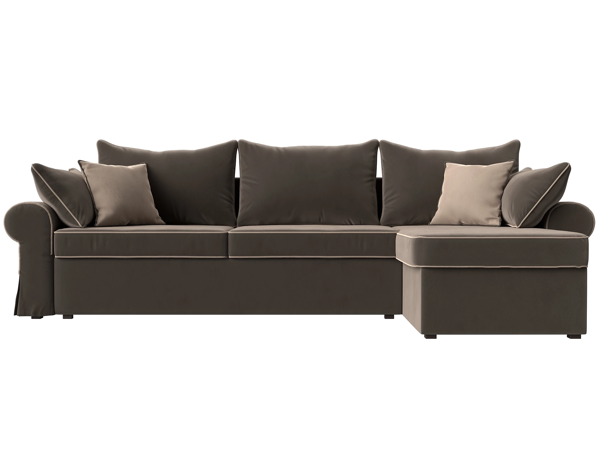 Угловой диван из велюра Элис Плюш Дизайн 3