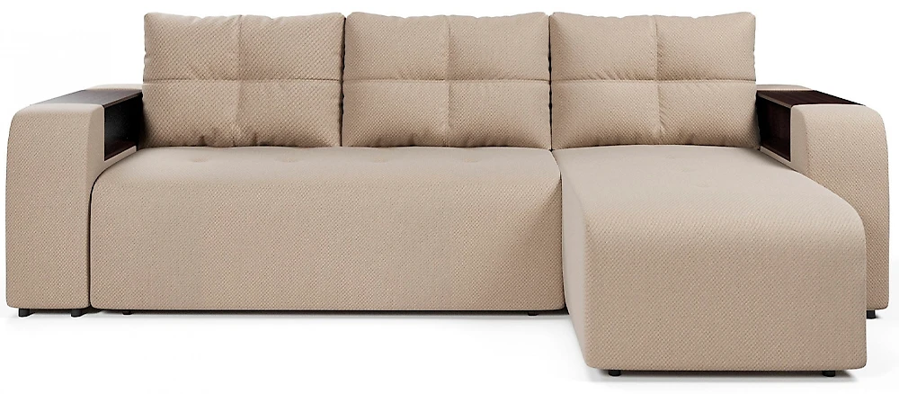 Угловой диван с ящиком для белья Дуглас Плюш Беж