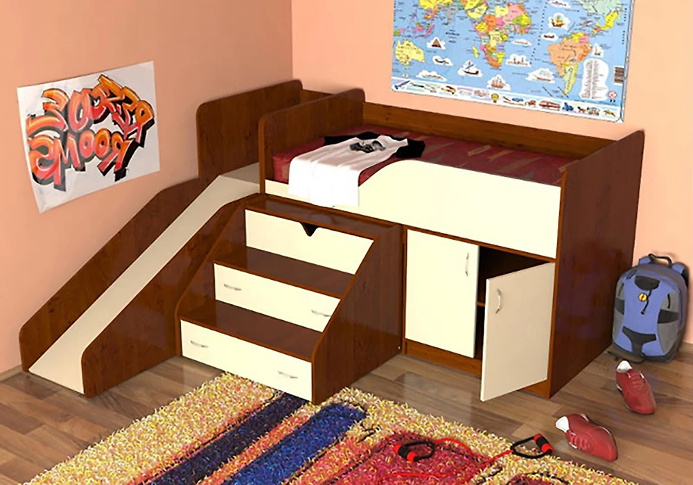 двухтажная кровать для детей Кузя-3 (Гулливер)
