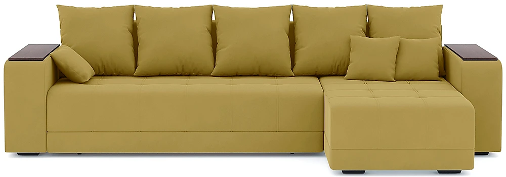 Угловой диван с большим спальным местом Дубай Плюш Дизайн-1