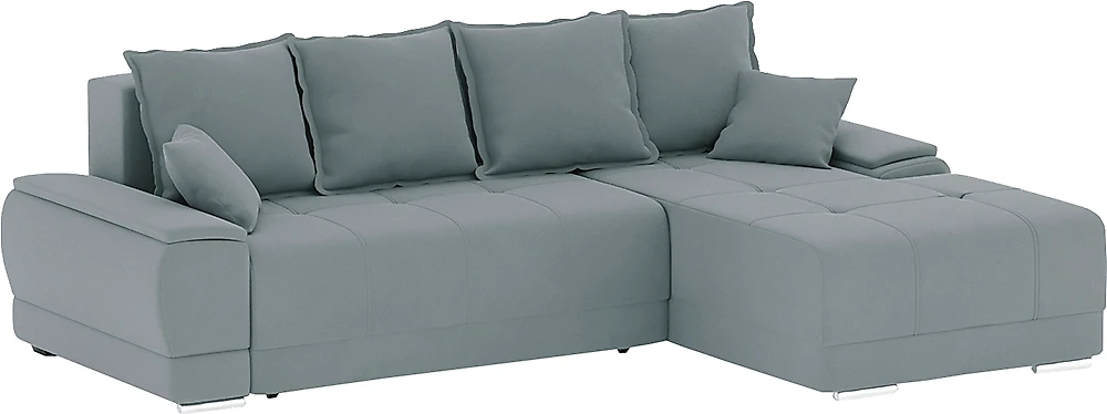Угловой диван для ежедневного сна Nordviks Мини (Модерн) Плюш Лайт Грей
