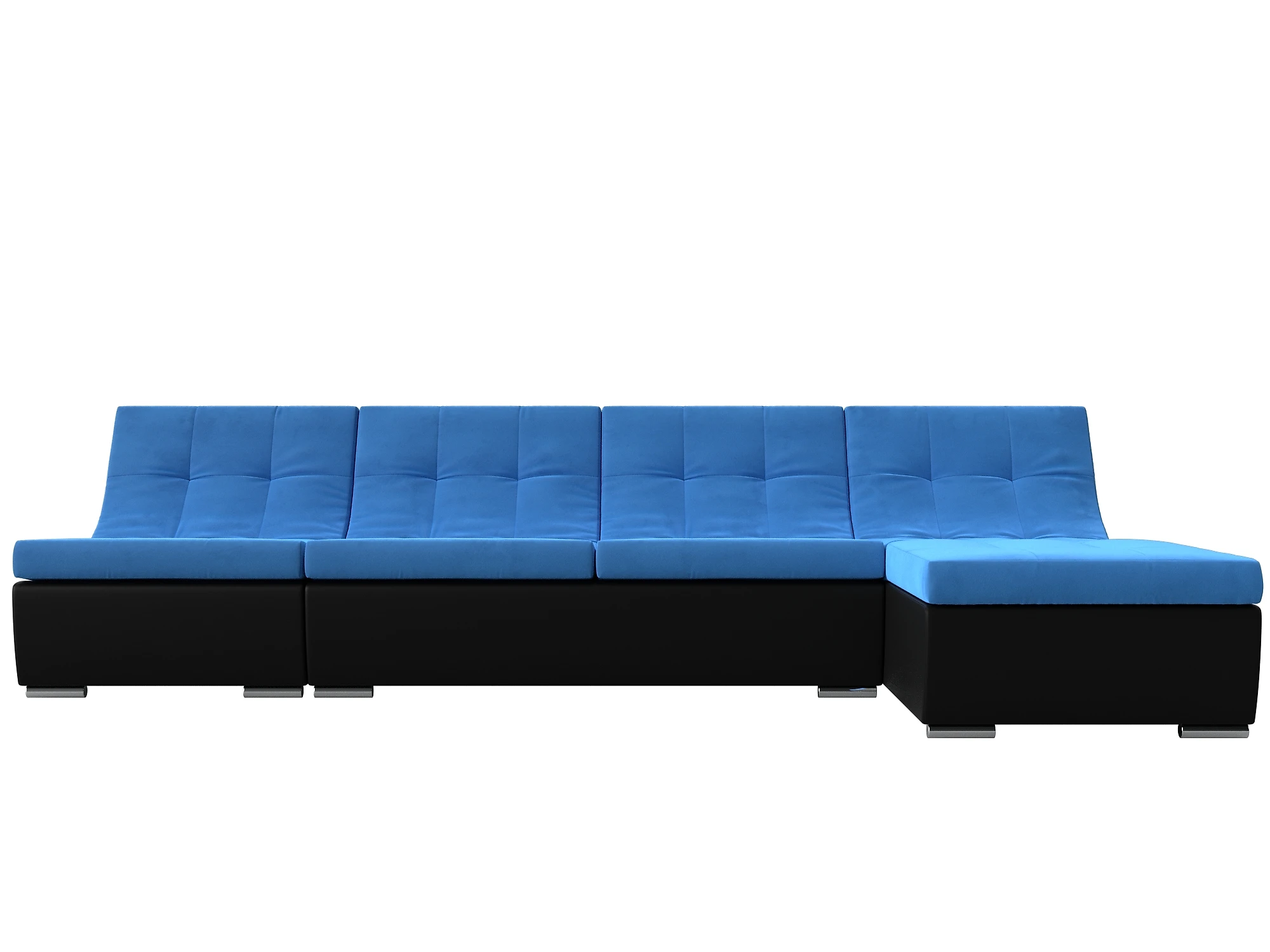 Чёрный модульный диван Монреаль Плюш Дизайн 4