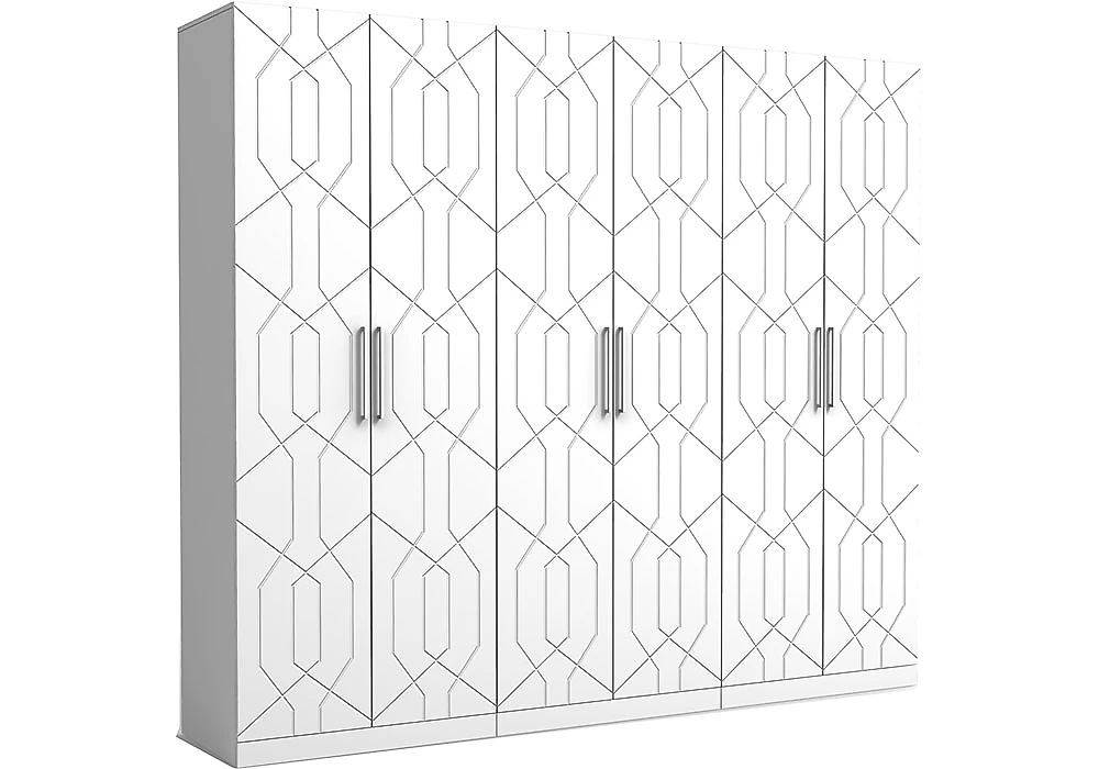 Шкаф распашной белый глянец Дольче-6 Дизайн-1