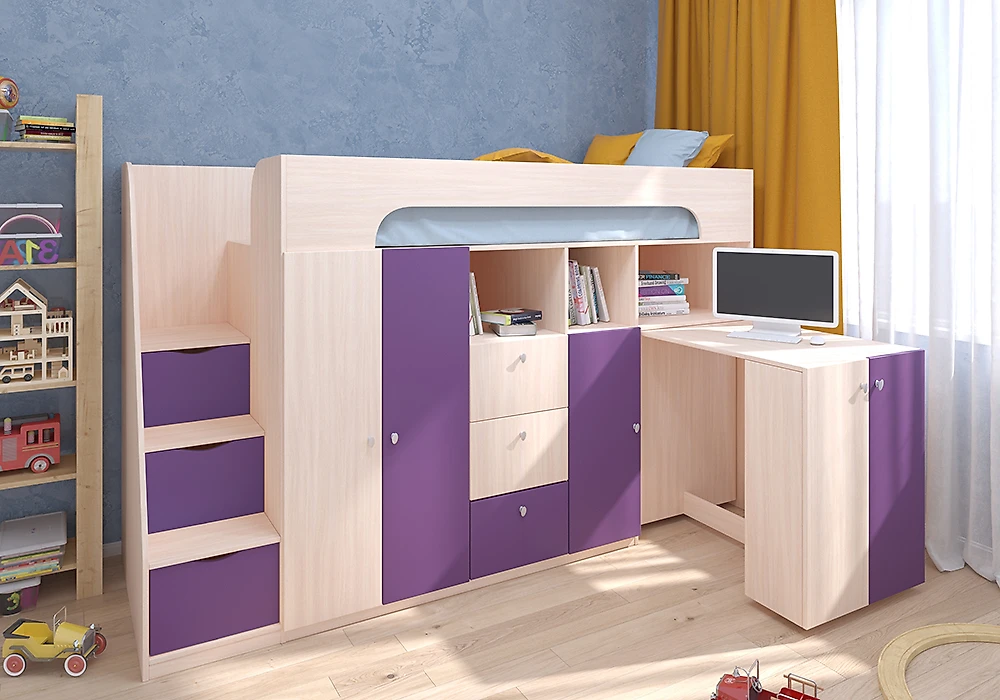 кровать в стиле минимализм Астра-11 Фиолетовый