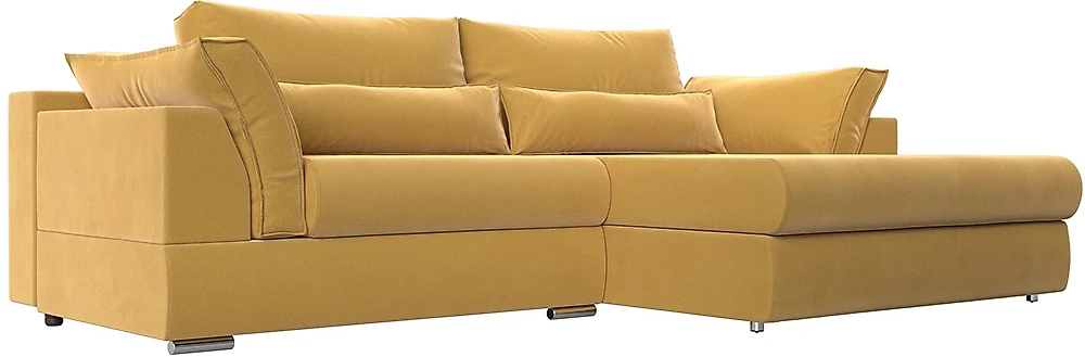 Угловой диван с механизмом пантограф Пекин Вельвет Еллоу