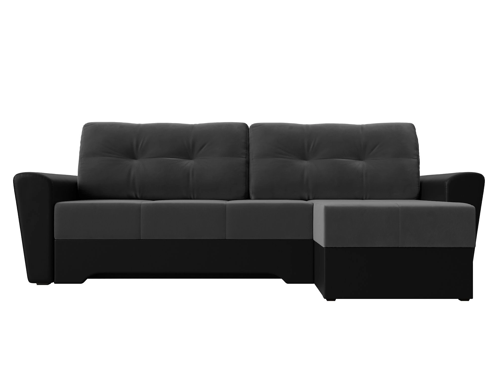 Серый угловой диван Амстердам Плюш Дизайн 14