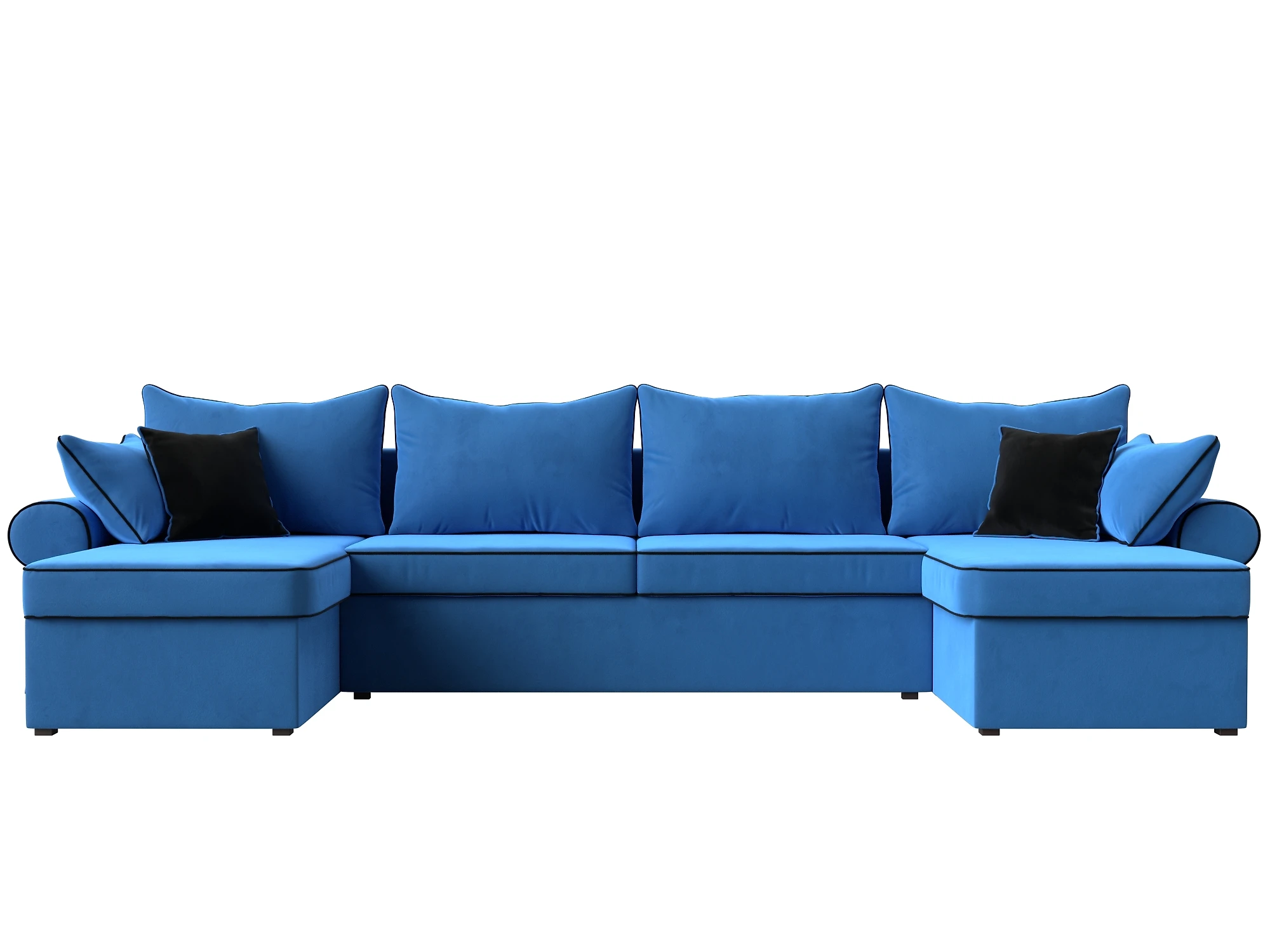 Угловой диван голубой Элис-П Плюш Дизайн 2