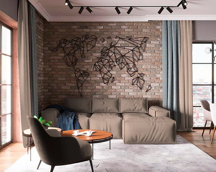 Бежевый диван Loft Lux Дизайн 1