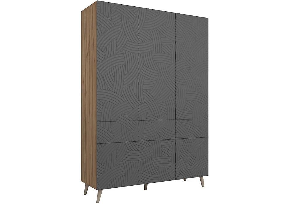 Шкаф серого цвета  Йорк-7 Дизайн-1
