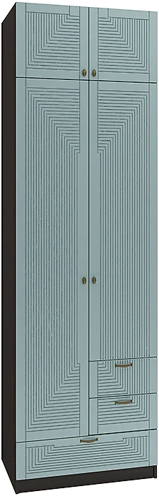 Синий распашной шкаф Фараон Д-12 Дизайн-3